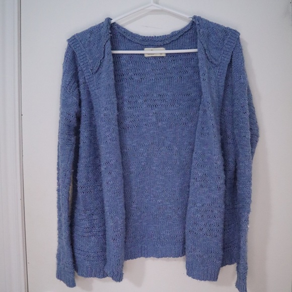Hollister Blue Knit Hooded Cardigan - Picture 6 of 7